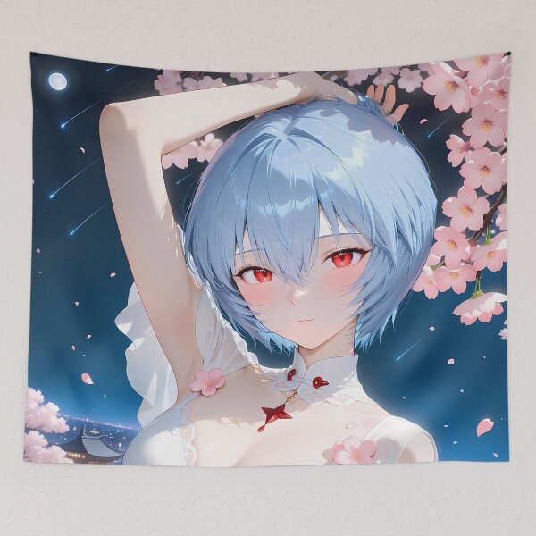 Item preview, Rei Ayanami Neon Genesis Evangelion Anime Girl Waifu Night Sakura designed and sold by Spraykart.