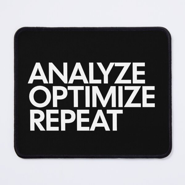 Item preview, Data Analyst Growth Marketer Slogan - Analyze Optimize Repeat (white) designed and sold by MotionBanana Art.