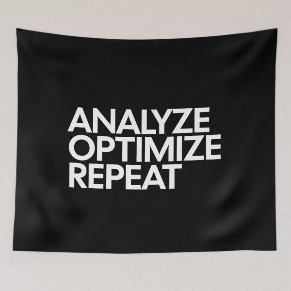 Item preview, Data Analyst Growth Marketer Slogan - Analyze Optimize Repeat (white) designed and sold by MotionBanana Art.