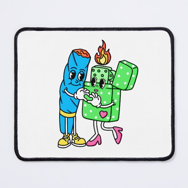 Item preview, Best Buds Joint Lighter Couple Retro Stoner Cartoon Art designed and sold by MycoMindsMedia.
