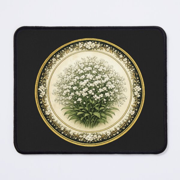 Item preview, Baby’s Breath Serenity – Gentle Cloud Botanical Circle Design designed and sold by TheJoyfulPen.