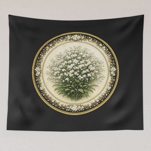Item preview, Baby’s Breath Serenity – Gentle Cloud Botanical Circle Design designed and sold by TheJoyfulPen.
