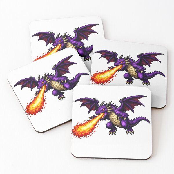 Item preview, Purple Fire Dragon – Pixelated Creature in Action designed and sold by NextNoob485.