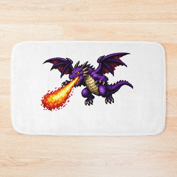 Item preview, Purple Fire Dragon – Pixelated Creature in Action designed and sold by NextNoob485.