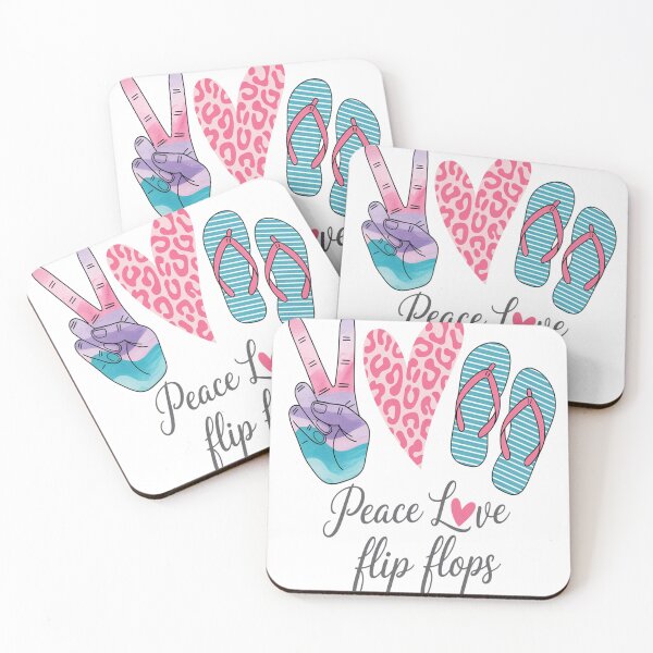 Item preview, Peace Love Flip Flops Funny Hello Summer Vibes Beach Vacay designed and sold by CottonCandyPrin.