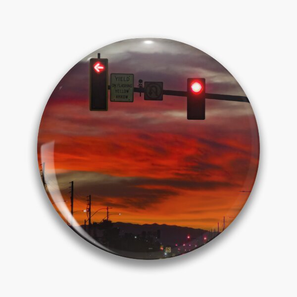 Item preview, Neon Red Sunset Over Las Vegas Street - Urban Night Sky Photography designed and sold by Triphex.