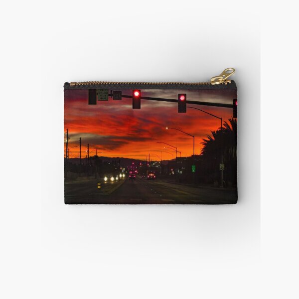 Item preview, Neon Red Sunset Over Las Vegas Street - Urban Night Sky Photography designed and sold by Triphex.