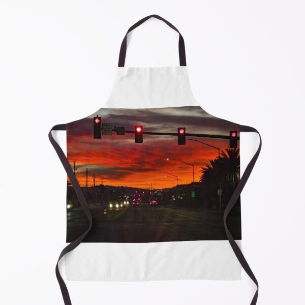 Item preview, Neon Red Sunset Over Las Vegas Street - Urban Night Sky Photography designed and sold by Triphex.
