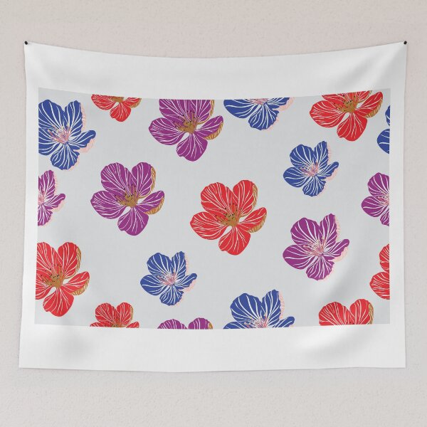 Item preview, Colorful floral pattern featuring lively flowers with delicate details and a joyful, designed and sold by Line-Aura.