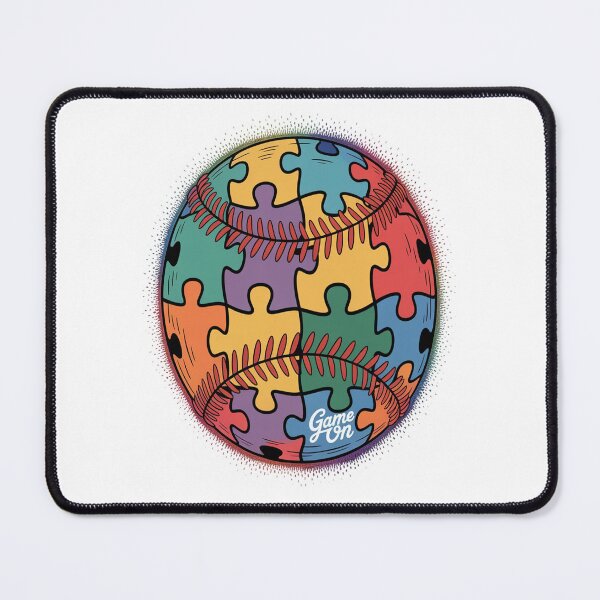 Item preview, Puzzle Piece Ball Sports Baseball Autism Awareness designed and sold by HaiharryCartoon.