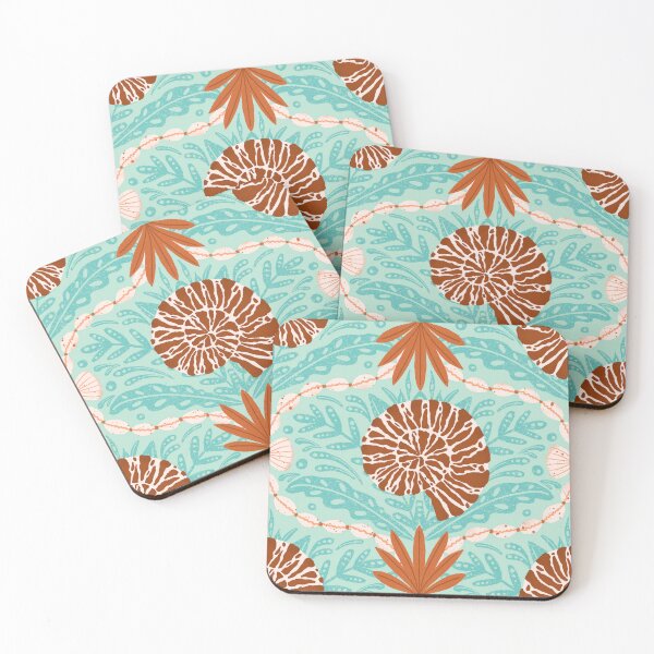Item preview, Boho Beach Damask - Seashells and Seaweed designed and sold by Home Cyn Home.