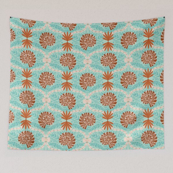 Item preview, Boho Beach Damask - Seashells and Seaweed designed and sold by Home Cyn Home.