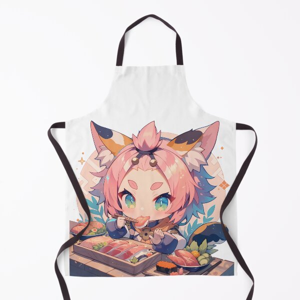Item preview, Diona Genshin Impact Chibi Sushi Cat Ear Snack Time designed and sold by Spraykart.
