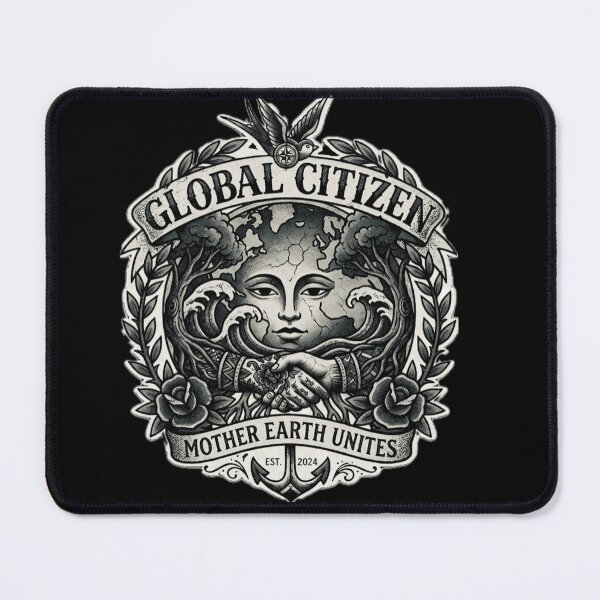 Item preview, Mother Earth Unites - Global Citizen Old School Black and Grey Tattoo designed and sold by EARTH PEOPLE.