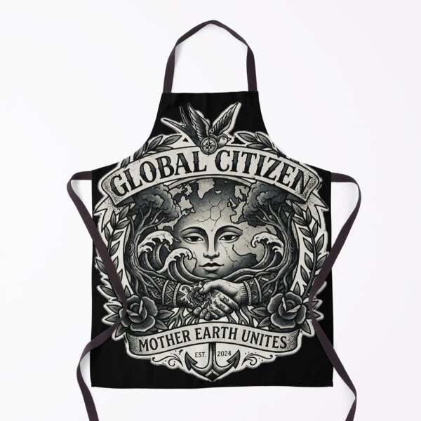 Item preview, Mother Earth Unites - Global Citizen Old School Black and Grey Tattoo designed and sold by EARTH PEOPLE.