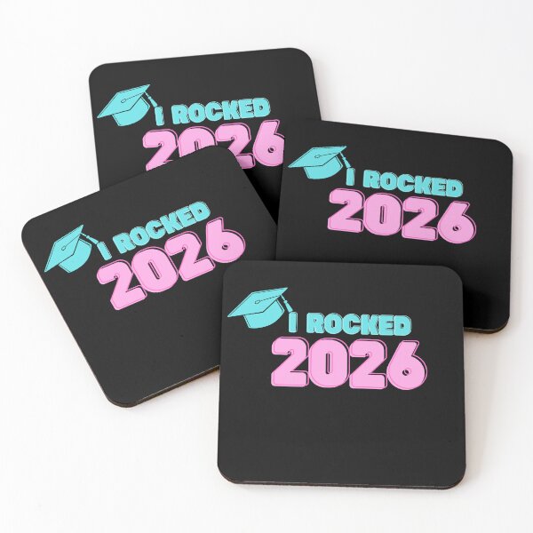 Item preview, Rocked Retro pastel Class of 2026 (print on black) designed and sold by Cottageshop.