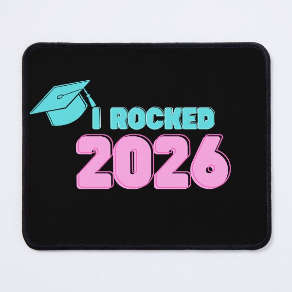 Item preview, Rocked Retro pastel Class of 2026 (print on black) designed and sold by Cottageshop.