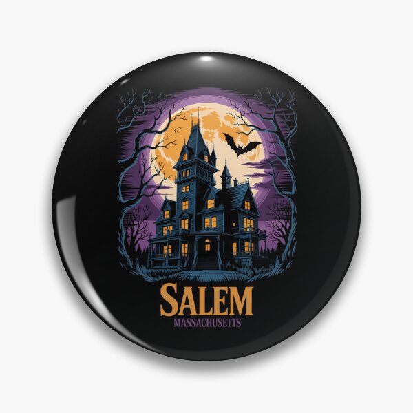 Item preview, Salem Massachusetts Halloween Skyline Cityscape designed and sold by PunkNation-Arts.