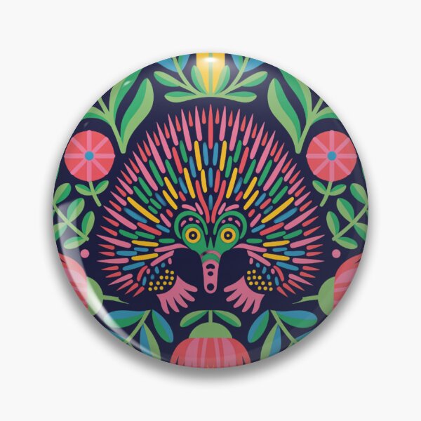 Item preview, Vibrant Echidna Folk Art with Waratah Flowers designed and sold by Wennebabs.