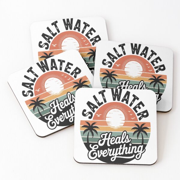 Item preview, Salt Water Heals Everything Beach designed and sold by TheRetroStyle.