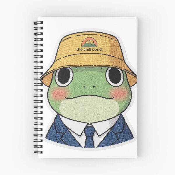 Item preview, The Chill Pond Official Mascot - Kawaii Salaryman Frog in Bucket Hat designed and sold by The Chill Pond.