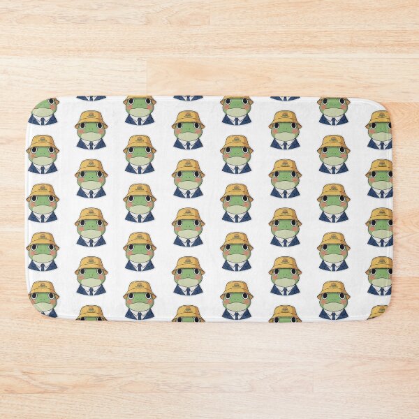 Item preview, The Chill Pond Official Mascot - Kawaii Salaryman Frog in Bucket Hat designed and sold by The Chill Pond.