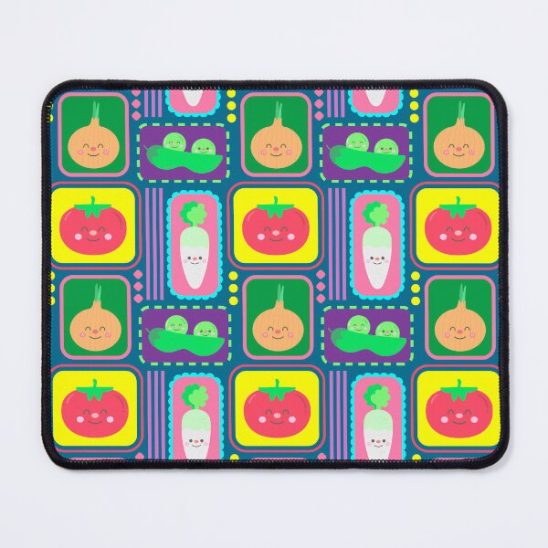 Item preview, Cute Spring Garden Vegetables with Smiling Radish Tomato Peas and Onion designed and sold by nuchz.