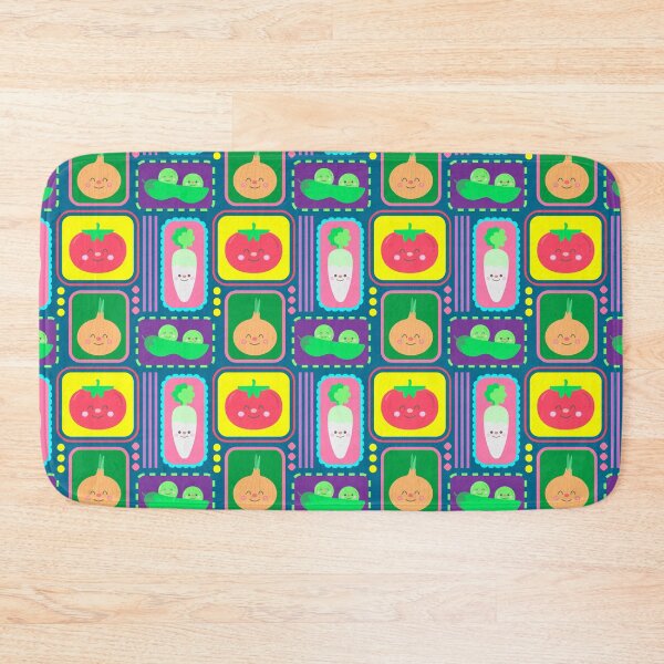 Item preview, Cute Spring Garden Vegetables with Smiling Radish Tomato Peas and Onion designed and sold by nuchz.