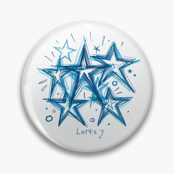 Item preview, Electric Blue Star Scribble Cluster on Black | Hand Drawn Neon Doodle Aesthetic designed and sold by trendplusco.