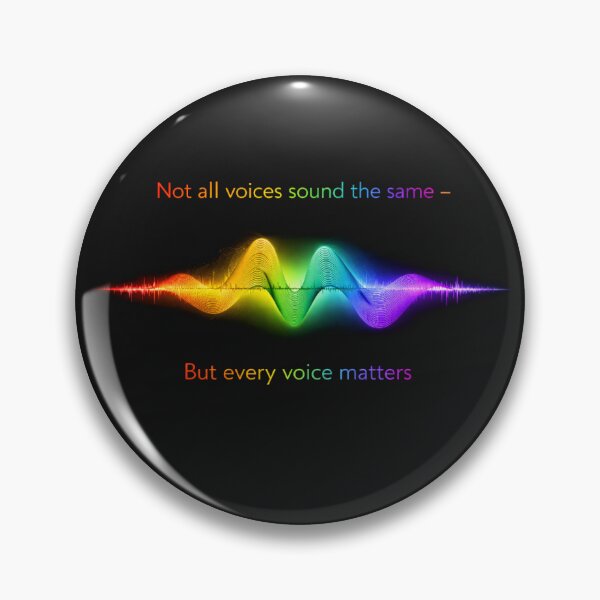 Artikelvorschau, Nicht alle Stimmen klingen gleich – Jede Stimme zählt (Schallwellendesign Regenbogen) entworfen und verkauft von Mirgonhood.