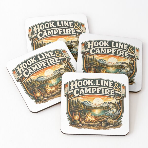 Item preview, Hook Line Campfire Fishing Camping Outdoor Adventure Shirt designed and sold by KBTshirts.
