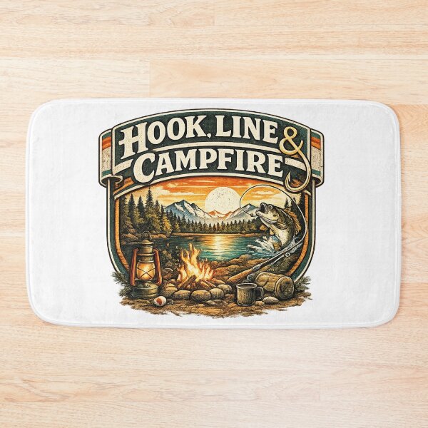 Item preview, Hook Line Campfire Fishing Camping Outdoor Adventure Shirt designed and sold by KBTshirts.
