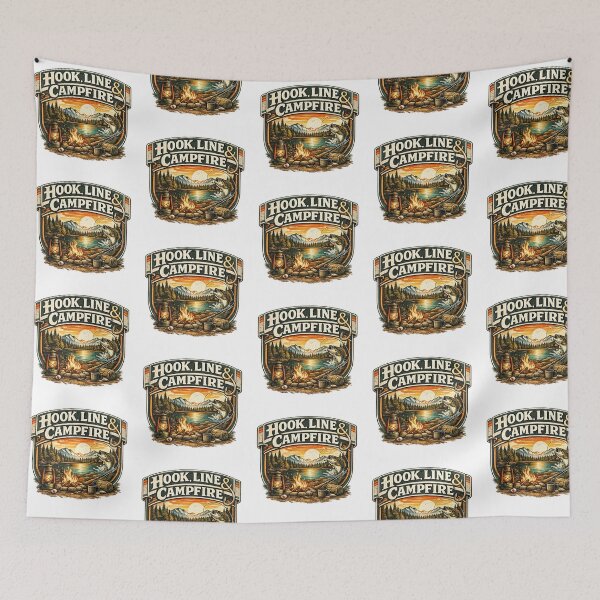 Item preview, Hook Line Campfire Fishing Camping Outdoor Adventure Shirt designed and sold by KBTshirts.