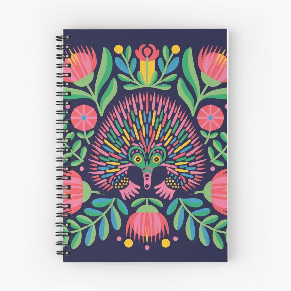 Item preview, Modern Folk Art Echidna - Australian Botanical Navy designed and sold by Wennebabs.