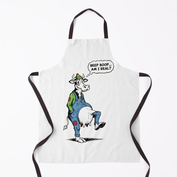 Item preview, BEEP BOOP... Am I Real Robot Cow in Overalls Questioning Reality - Existential Farm  designed and sold by im9093.