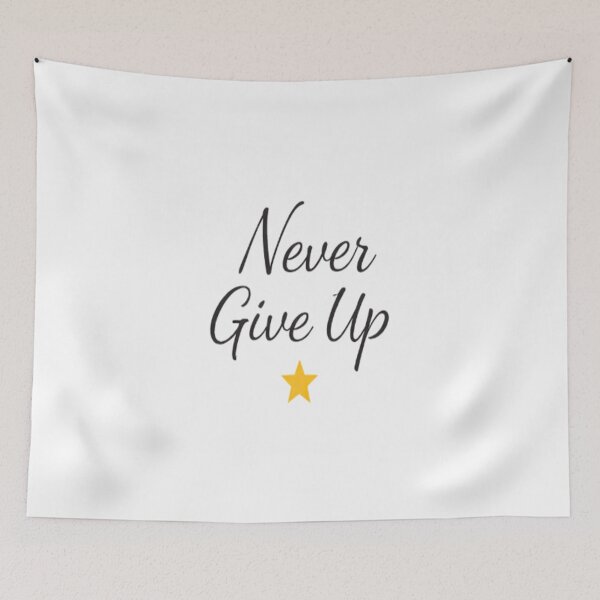 Item preview, Never Give Up Motivational Sticker | Minimal Inspirational Quote Design designed and sold by Lovestickerco.