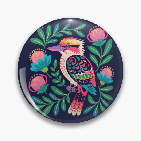 Item preview, Modern Folk Art Kookaburra - Australian Wildlife Navy designed and sold by Wennebabs.