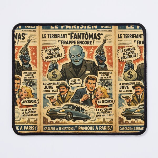 Item preview, Fantômas Vintage Newspaper Cartoon French Crime Parody designed and sold by Arte Cartoon From TagTeam Group.