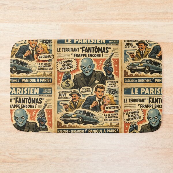Item preview, Fantômas Vintage Newspaper Cartoon French Crime Parody designed and sold by Arte Cartoon From TagTeam Group.