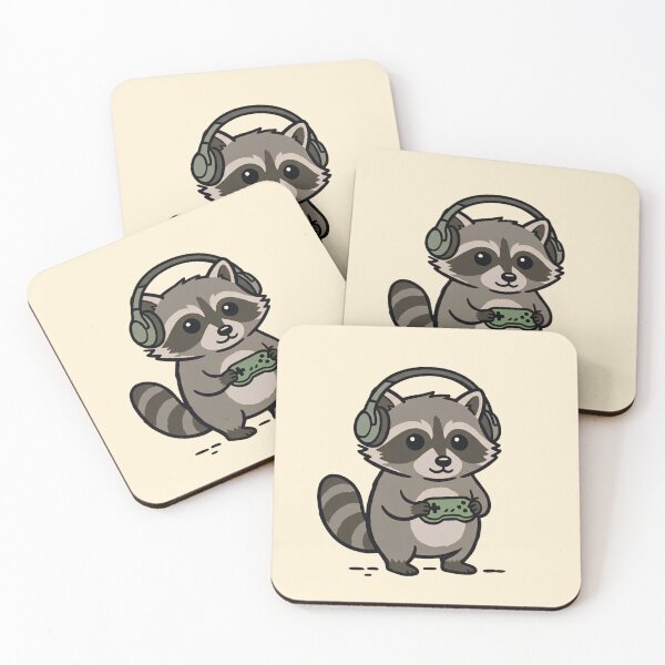 Item preview, Gamer raccoon with headphones and controller designed and sold by Rouibg.
