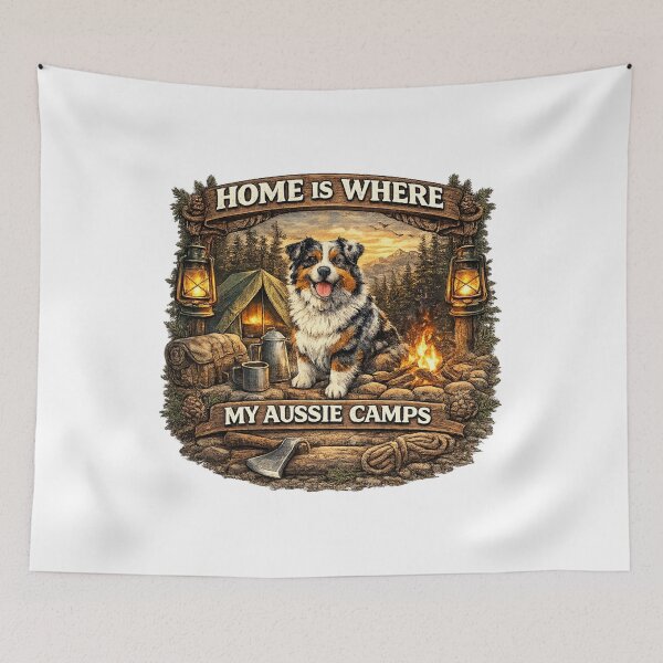 Item preview, Aussie Dog Camping Shirt Nature Lover Gift Idea designed and sold by KBTshirts.