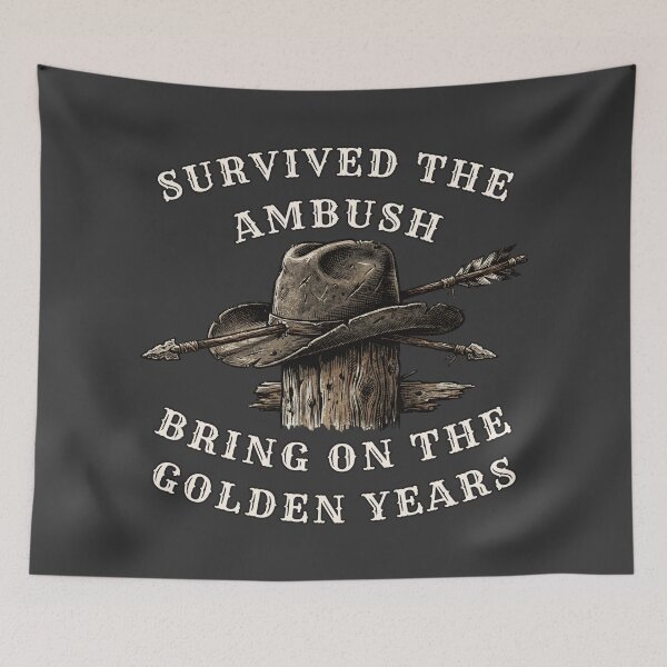 Item preview, Survived The Ambush Sarcastic Western Cowboy Hat And Arrows Retirement designed and sold by Oaks Creations.