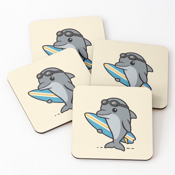 Item preview, Adventurous dolphin with surfboard designed and sold by Rouibg.