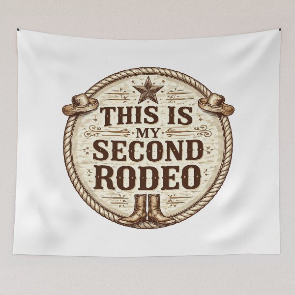 Item preview, This Is My Second Rodeo, Retro Vintage Cowboy  designed and sold by graphic-genie.