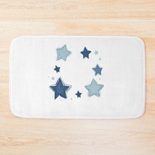 Item preview, Soft Blue Star Sticker Set on Black | Cute Hand Drawn Minimal Aesthetic Stars designed and sold by trendplusco.