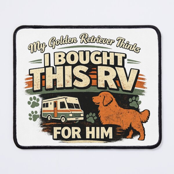 Item preview, RV Life With Golden Retriever Funny Dog Owner Design designed and sold by KBTshirts.