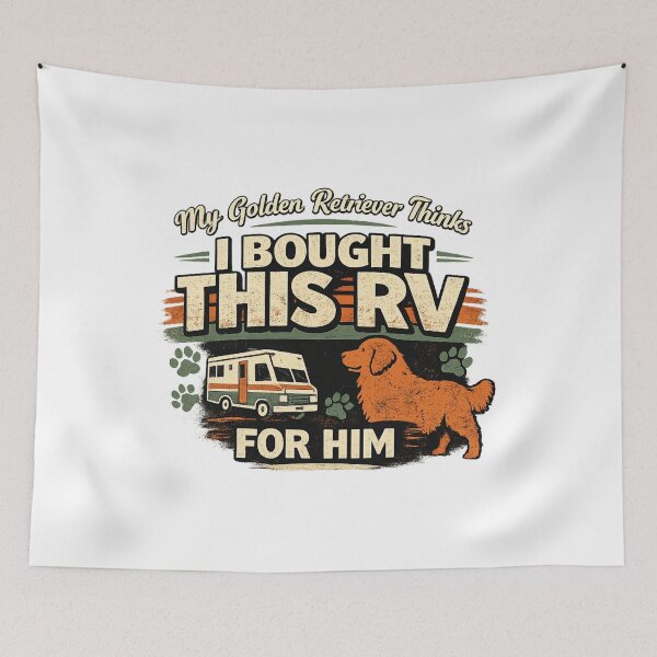 Item preview, RV Life With Golden Retriever Funny Dog Owner Design designed and sold by KBTshirts.