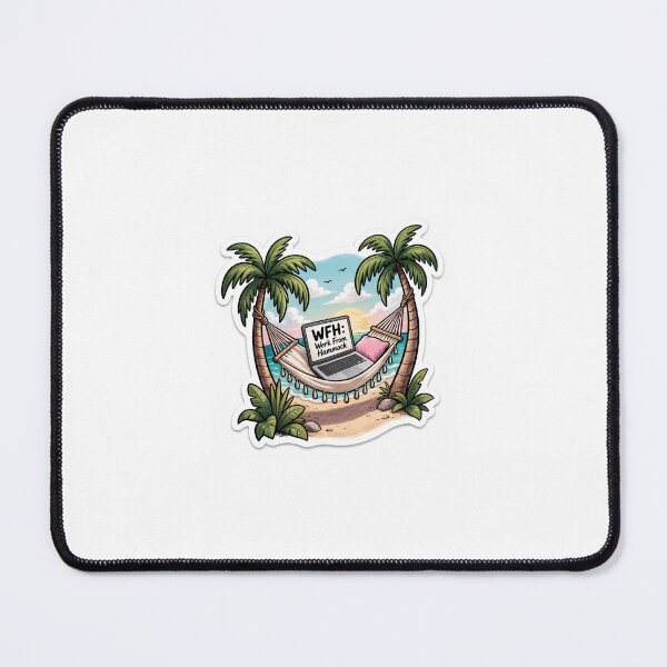 Item preview, WFH Work From Hammock Sticker – Tropical Remote Work Vibes ?? designed and sold by SparkVault.