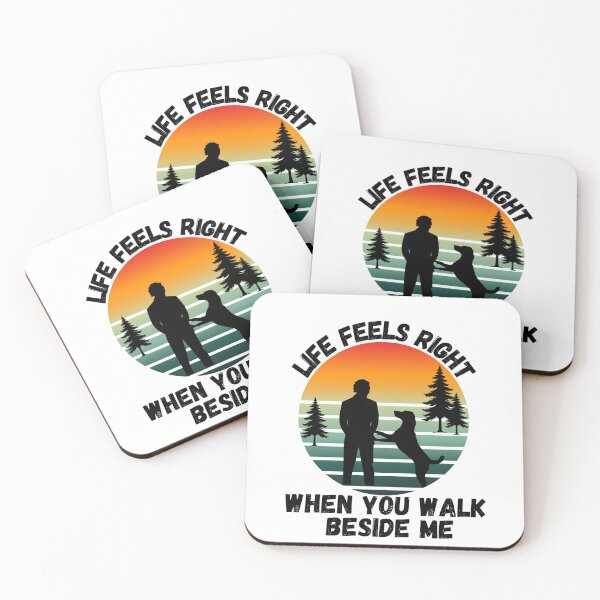 Item preview, Life Feels Right When You Walk Beside Me Dog Lover Sunset Silhouette Aesthetic T-Shirt designed and sold by disha-prints.