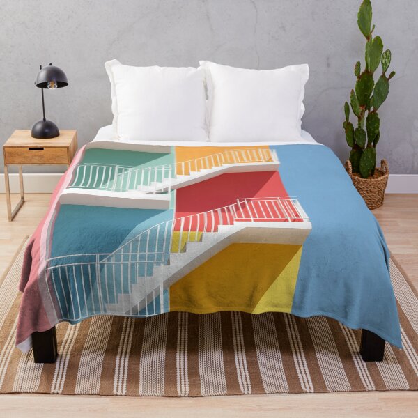 Item preview, Colorful Geometric Staircase Architecture Art designed and sold by Mindrender.